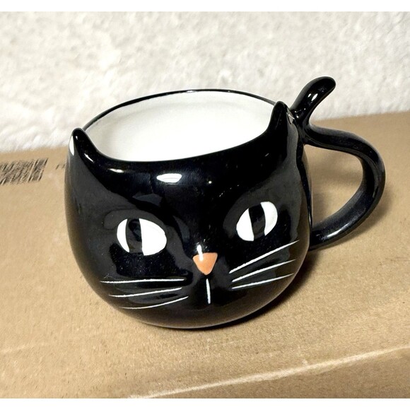 Halloween Stoneware Figural Black Cat Mug -  15.5 oz 2024 Hyde & EEK - NEW - Picture 4 of 6